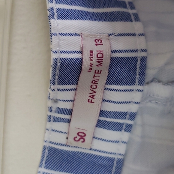 So brand favorite midi blue and white striped shorts, women's size 34 waist - Picture 4 of 5